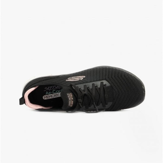 Skechers GLIDE - STEP SPORT - NEW HYPE Ladies Trainers Black/Pink - Shuperb