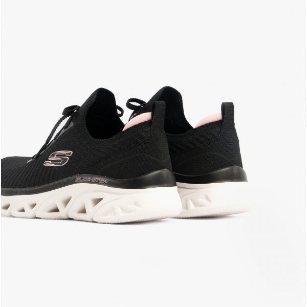 Skechers GLIDE - STEP SPORT - NEW HYPE Ladies Trainers Black/Pink - Shuperb