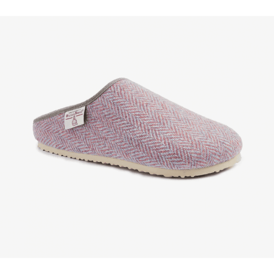 Bedroom Athletics CHARLOTTE Ladies Slipper Clogs Lilac Herringbone - Shuperb