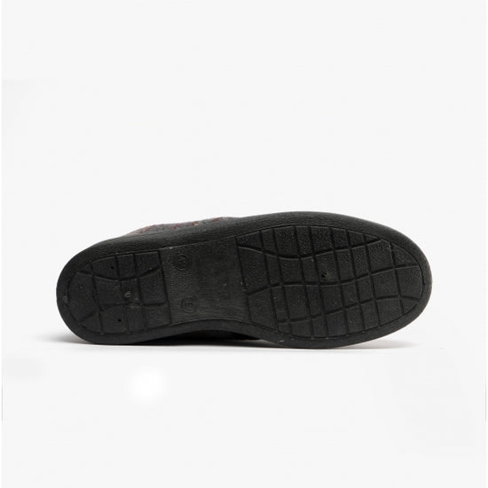 Jo & Joe TED Mens Full Slippers Grey Check - Shuperb