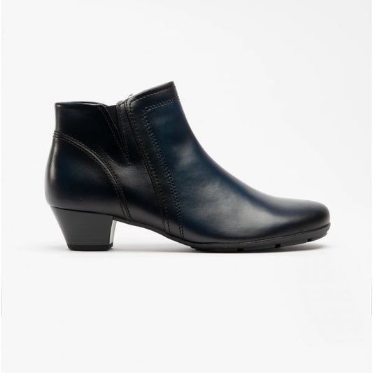 Gabor HERITAGE Ladies Leather Ankle Boots Navy - Shuperb