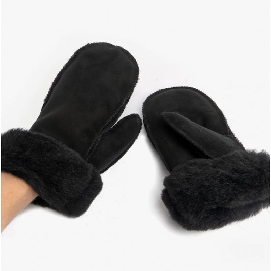 Shepherd FURUVIK Ladies Sheepskin Mittens Black - Shuperb