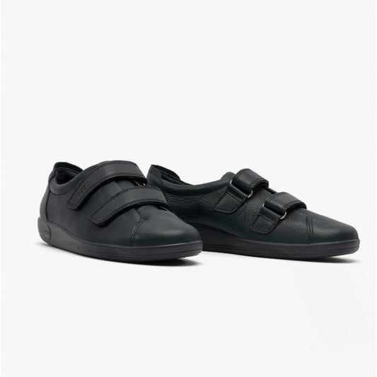 ECCO Soft 2.0 Ladies Leather Shoes Marine - Shuperb