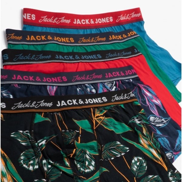 Jack & Jones FLORAL 5 Pack Mens Fabric Trunks Multicoloured - Shuperb