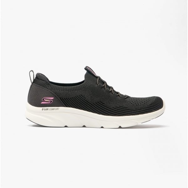 Skechers D'LUX COMFORT - BONUS PRIZE Ladies Trainers Black/White - Shuperb