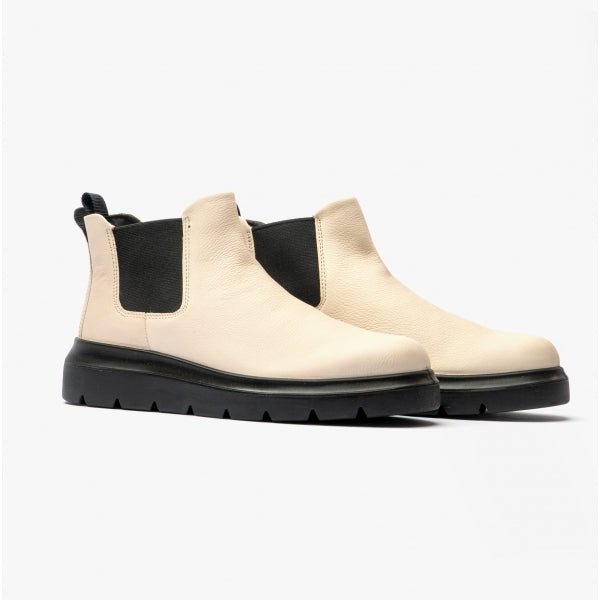 ECCO NOUVELLE Ladies Leather Chelsea Boots Limestone - Shuperb