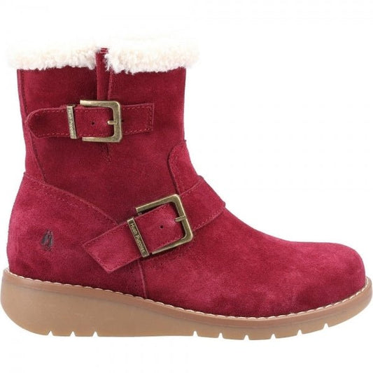 Hush Puppies LEXIE Ladies Suede Boots Burgundy - Shuperb