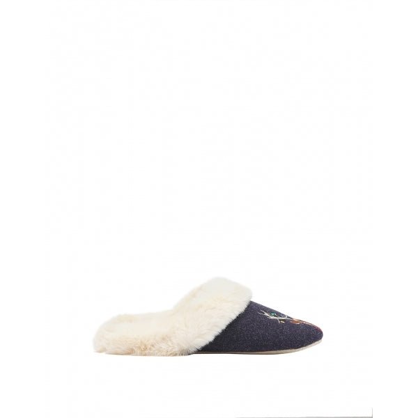 Joules SLIPPET LUXE Ladies Textile Slippers Reindeer - Shuperb