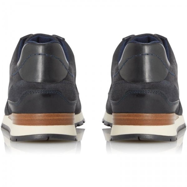 Dune London TRURO Mens Leather Trainers Navy - Shuperb