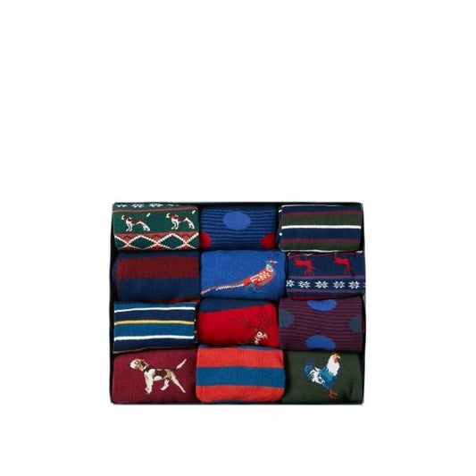 Joules 12 DAYS OF CHRISTMAS Mens Cotton Socks 12 Days Of Xmas: - Shuperb