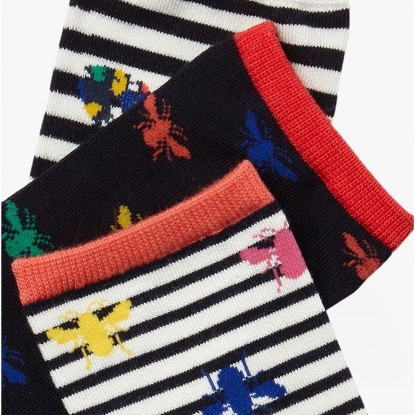 Joules EXCELLENT EVERYDAY 3PK Ladies Socks Multi Bee: UK 4 - 8 - Shuperb