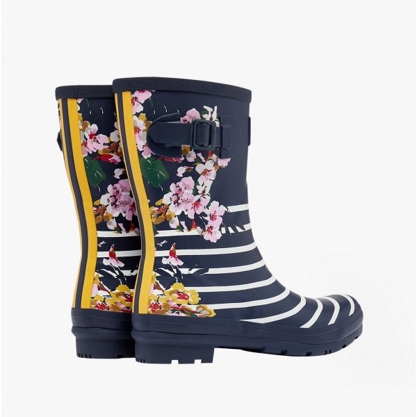 Joules MOLLY WELLY Ladies Rubber Wellies Navy Floral Stripe - Shuperb