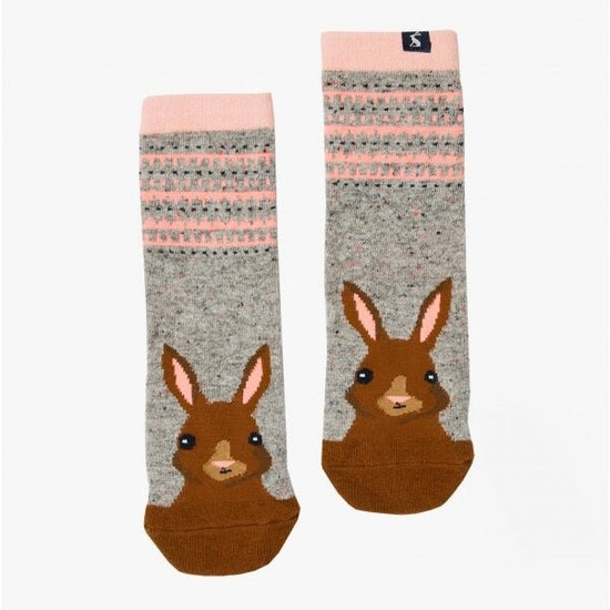 Joules WARMLEY Ladies Cotton Socks Grey Hare: UK 4 - 8 - Shuperb