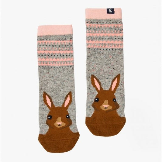 Joules WARMLEY Ladies Cotton Socks Grey Hare: UK 4 - 8 - Shuperb