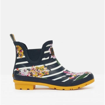 Joules WELLIBOB Ladies Rubber Wellies Navy Floral Stripe - Shuperb