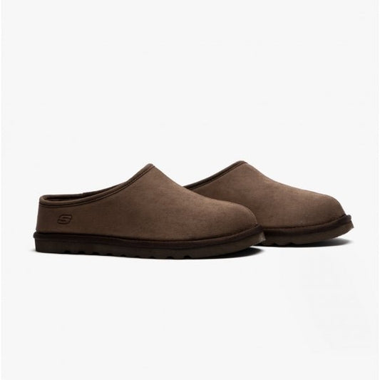 Skechers RENTEN LEMATO Mens Mule Slippers Chocolate - Shuperb