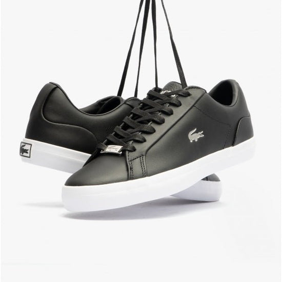 Lacoste LEROND 0722 1 Ladies Leather Trainers Black/White - Shuperb