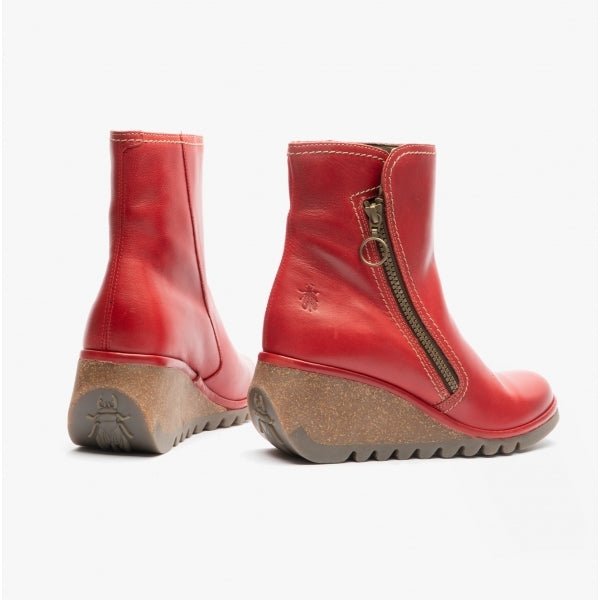 Fly London NELA407FLY Ladies Leather Boots Red - Shuperb