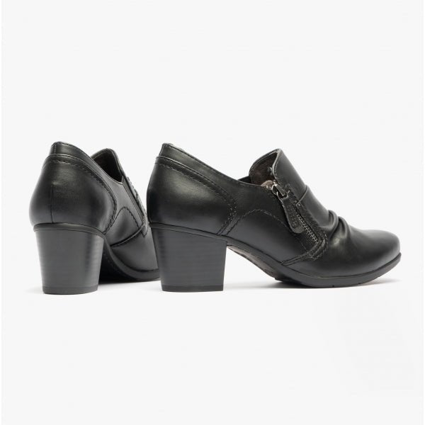 Jana 24461 - 29 - 001 Ladies Leather Shoes Black - Shuperb