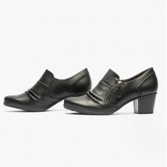 Jana 24461 - 29 - 001 Ladies Leather Shoes Black - Shuperb