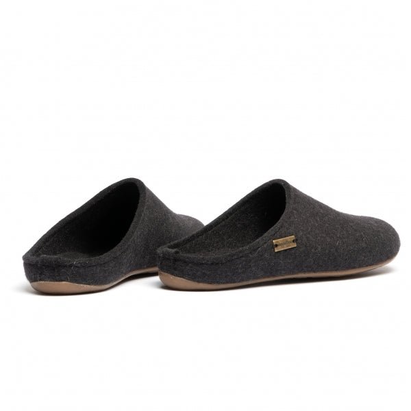 Haflinger FUNDUS Ladies Wool Slippers Graphite - Shuperb