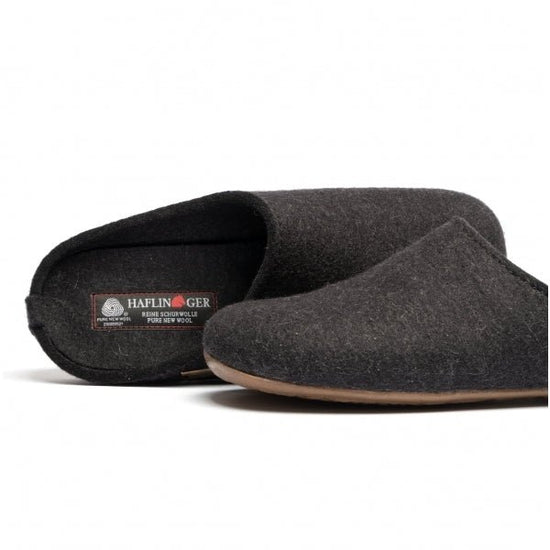 Haflinger FUNDUS Ladies Wool Slippers Graphite - Shuperb