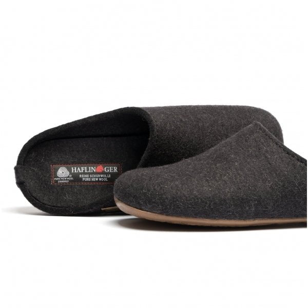 Haflinger FUNDUS Ladies Wool Slippers Graphite - Shuperb