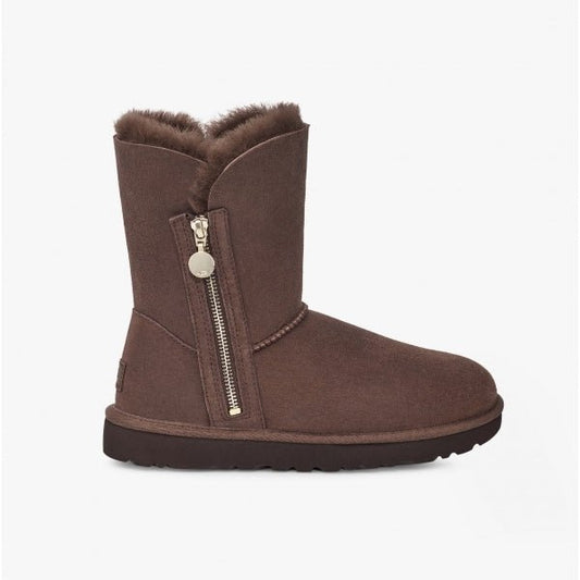 UGG BAILEY ZIP SHORT Ladies Sheepskin Boots Burnt Cedar - Shuperb