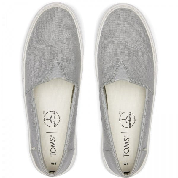 TOMS PARKER Ladies Vegan Slip - On Trainers Grey - Shuperb