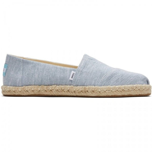 TOMS ALPARGATA ROPE Ladies Slip - On Canvas Espadrilles Light Blue - Shuperb