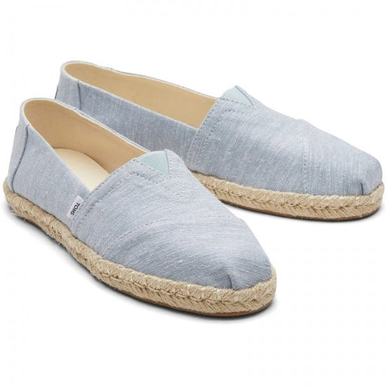 TOMS ALPARGATA ROPE Ladies Slip - On Canvas Espadrilles Light Blue - Shuperb