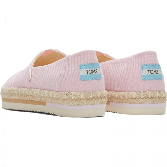 TOMS ALPARGATA PLATFORM ROPE Ladies Slip - On Canvas Espadrilles Pink - Shuperb