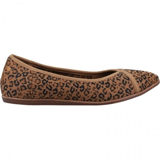 TOMS KATIE Ladies Cotton Ballet Pumps Brown - Shuperb