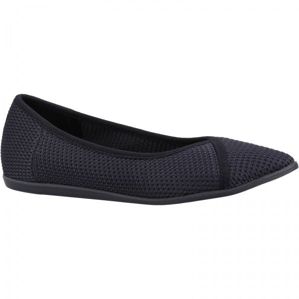 TOMS KATIE Ladies Cotton Ballet Pumps Black - Shuperb