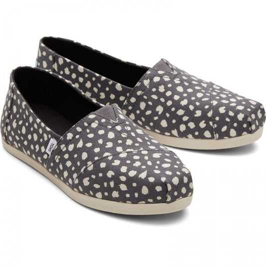 TOMS ALPARGATA WITH CLOUDBOUND Ladies Slip - On Textile Espadrilles Dark Grey - Shuperb