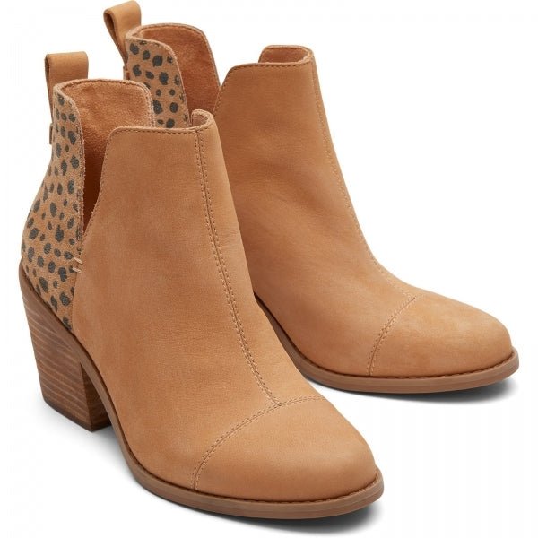 TOMS EVERLY CUTOUT Ladies Leather Ankle Boots Tan - Shuperb