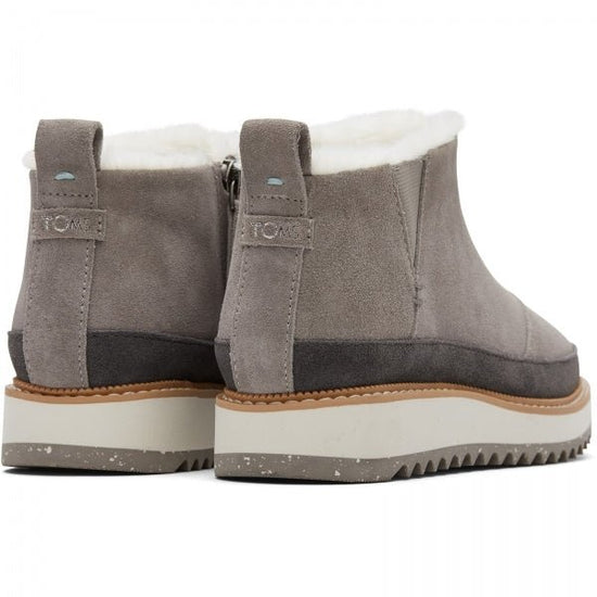 TOMS MARLO Ladies Suede Sawtooth Sole Boots Grey - Shuperb