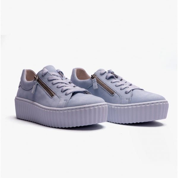 Gabor DOLLY Ladies Casual Nubuck Trainers Blue - Shuperb