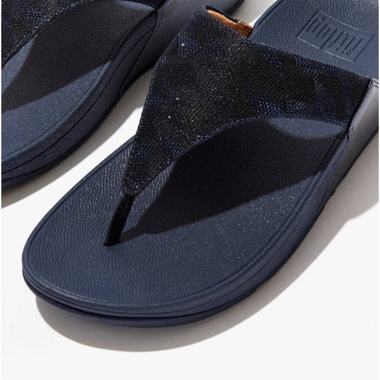 FitFlop LULU GLITZ Ladies Toe - Post Sandals Midnight Navy - Shuperb