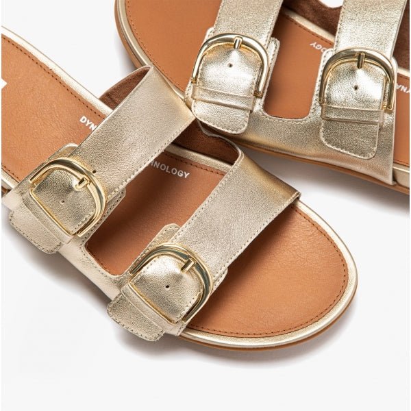 FitFlop GRACIE Ladies Strappy Buckle Sliders Platino - Shuperb