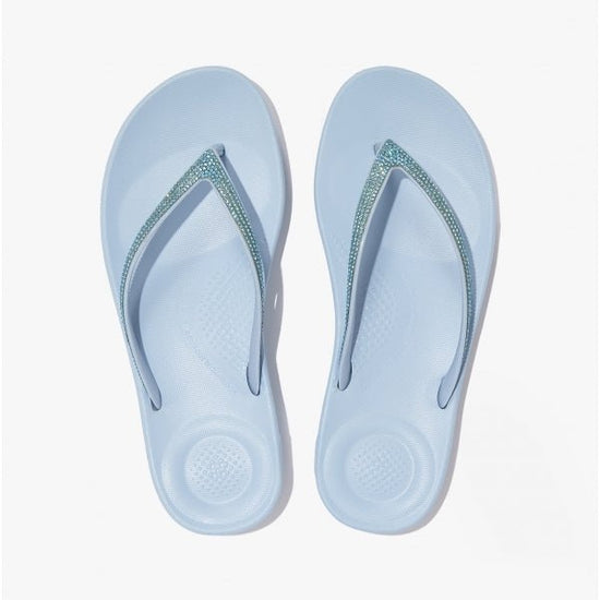 FitFlop iQUSHION SPARKLE Ladies Flip - Flops Sky Blue - Shuperb