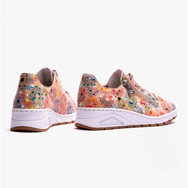 Rieker N3302 - 91 Ladies Wedge Trainers Ginger/Multi - Shuperb