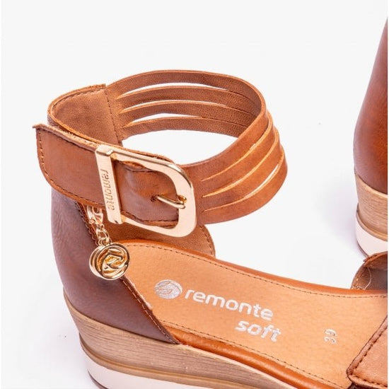 Remonte JERILYN Ladies Wedge Sandals Brown - Shuperb