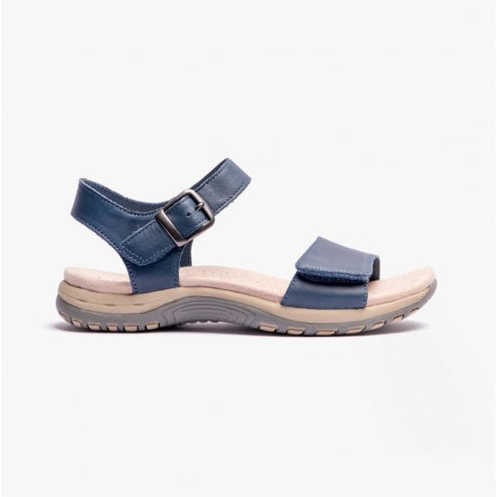 Free Spirit MAINE Ladies Soft Leather Sandals Navy - Shuperb