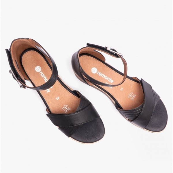 Remonte JERILYN Ladies Wedge Sandals Black - Shuperb