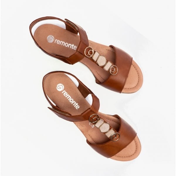 Remonte MARYANN Embellished Ladies Sandals Brown - Shuperb