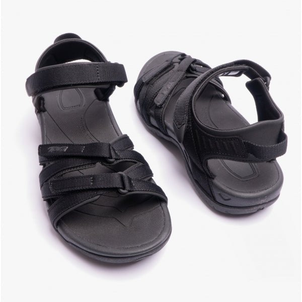 Teva TIRRA Ladies Strappy Sandals Black/Black - Shuperb