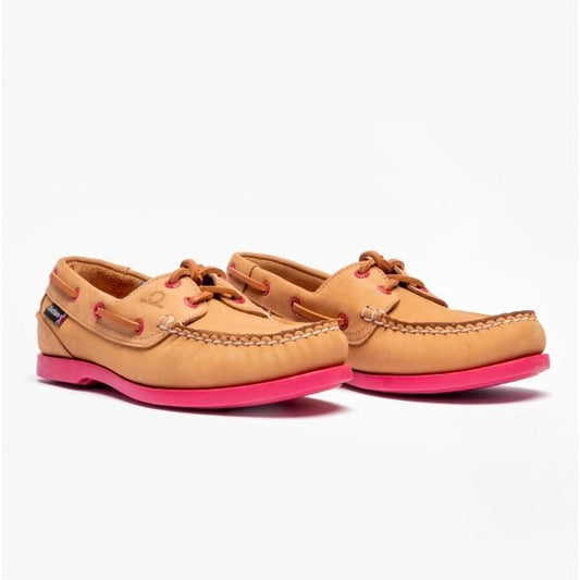 Chatham PIPPA II G2 Ladies Boat Shoes Tan/Pink - Shuperb