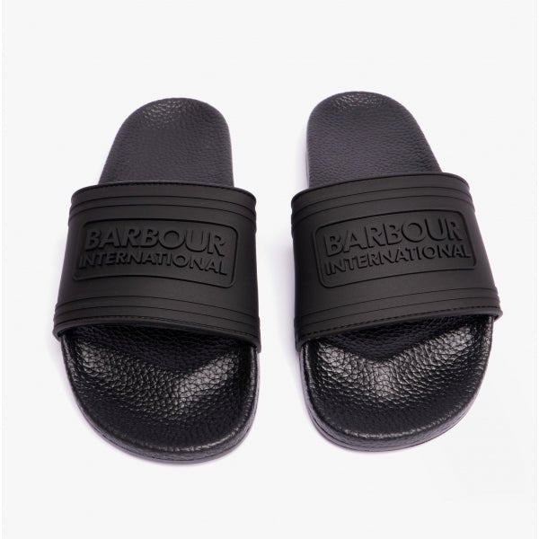 Barbour B.INTL Ladies Logo Sliders Black - Shuperb