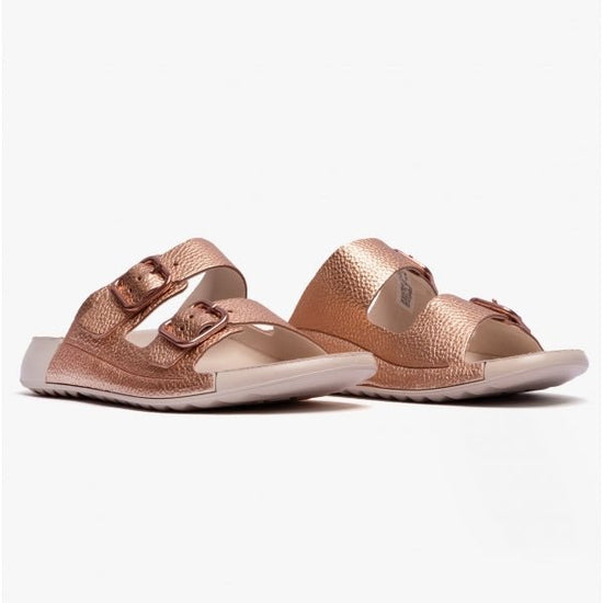 ECCO COZMO Ladies Mule Sandals Hammered Bronze - Shuperb